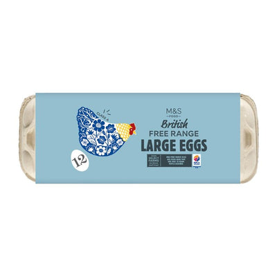 M&S M&S Free Range Large Eggs 12 Pack- Buy online at McGrocer