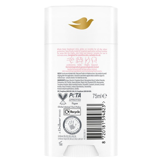 Dove whole body deodorant stick raspberry rose 48h, imported from the UK