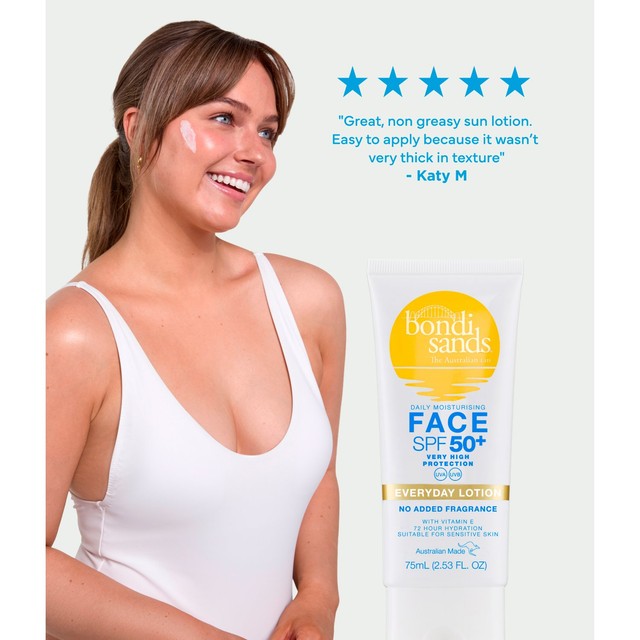 Bondi Sands face sun lotion SPF 50+, imported from the UK