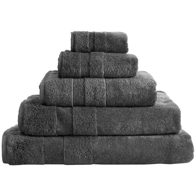M&S Turkish Cotton Face Towels Charcoal 2 Pack, imported from the UK