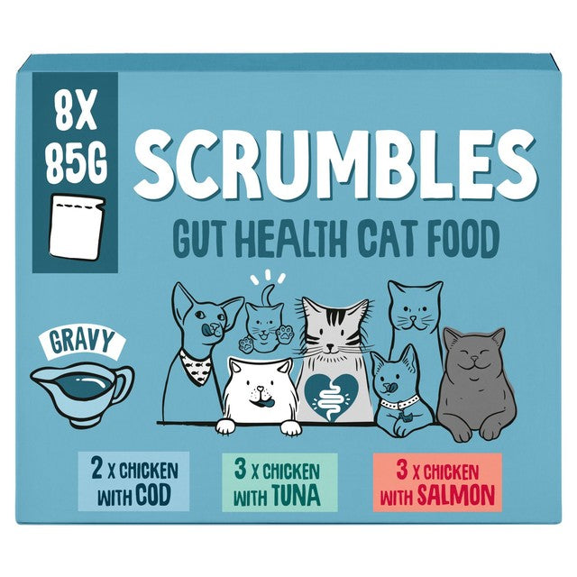 Scrumbles grain free wet cat food selection pack, imported from the UK