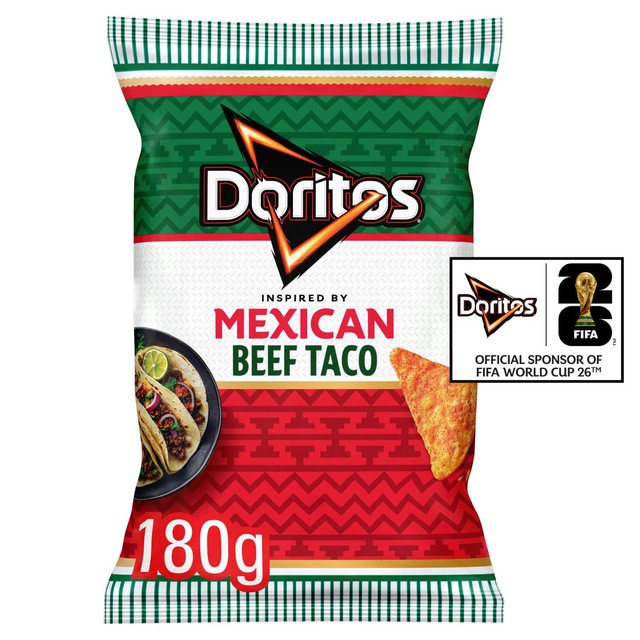 Doritos Sizzling Beef Taco crisps 180g (British brand)