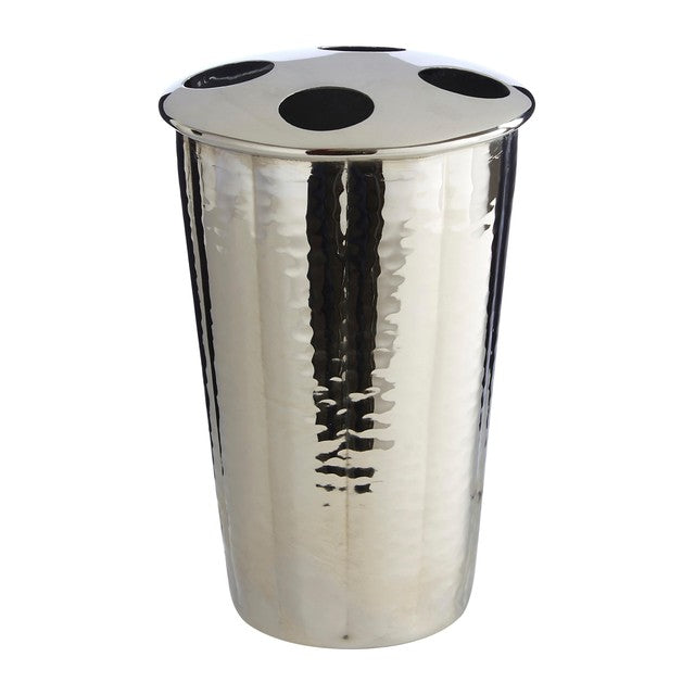 Premier Housewares toothbrush holder hammered nickel finish 17x23x26 cm, imported from the UK