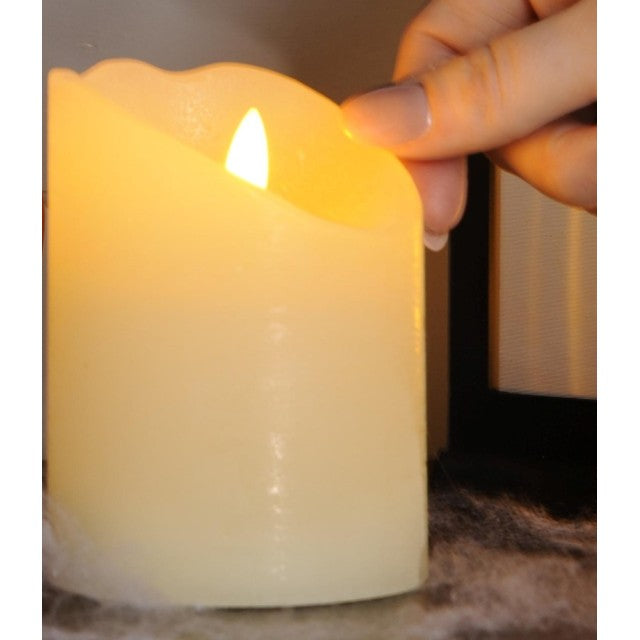 Festive LED White & Cream Candle 10cm, UK version
