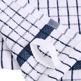 M&S blue checked terry tea towels 50x70 cm (British brand)