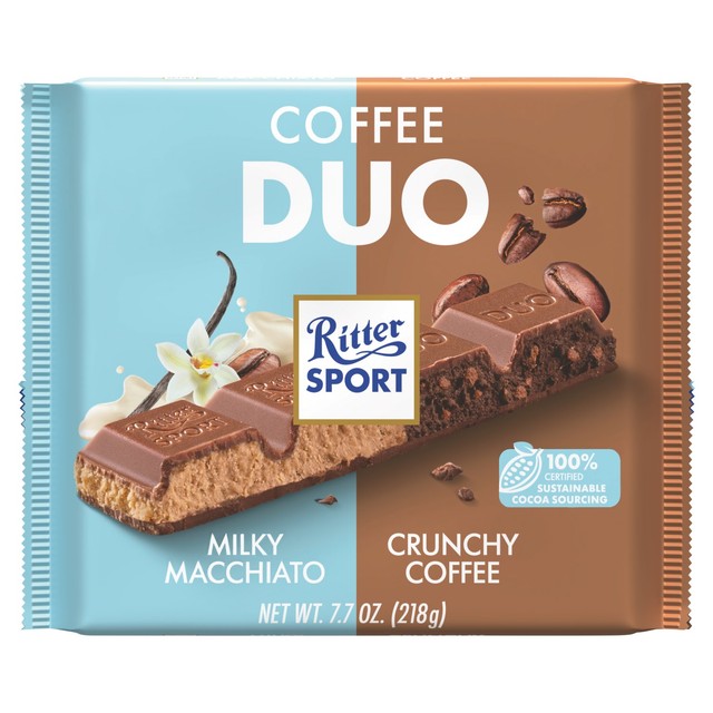 Ritter Sport Duo Coffee chocolate bar 216g, imported from the UK