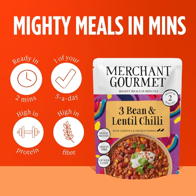 Merchant Gourmet 3 Bean & Lentil Chilli 280g - British product