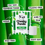 The Cheeky Panda Natural 3-Ply Bamboo Toilet Tissue 9 Roll Pack - British product