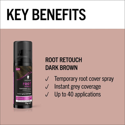 Schwarzkopf Dark Brown Root Retoucher Spray Dissimulant Temporaire 120ml