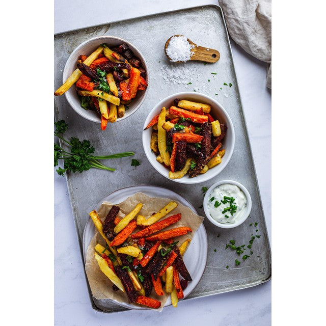 Strong Roots mixed root vegetable fries 500g (British brand)