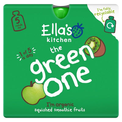 Ella's Kitchen The Green One Smoothie Multipack Fruit Baby Food Pouch 5x90g