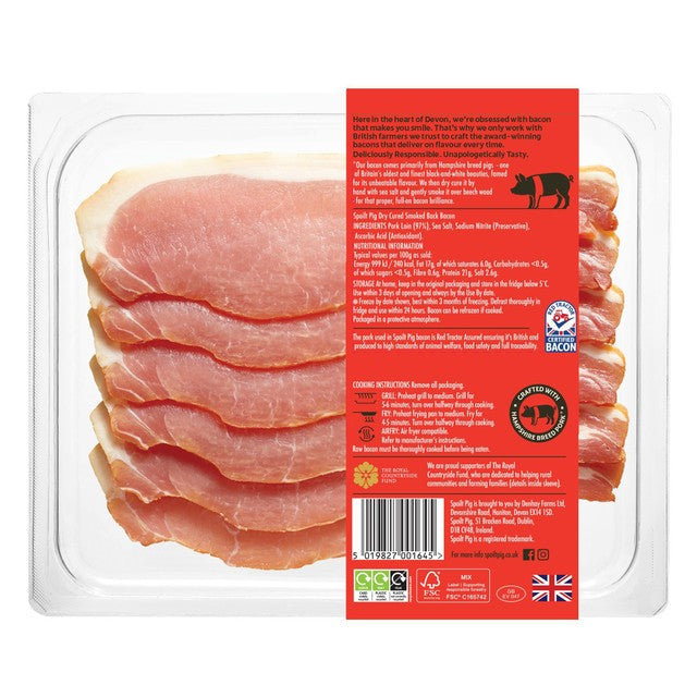 Spoiltpig smoked dry cured back bacon 184g (British brand)