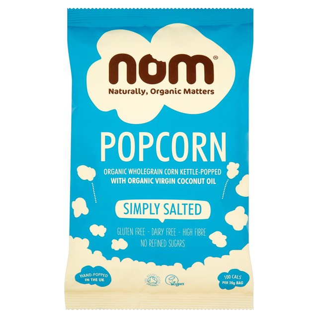 Nom organic simply salted popcorn 20g, imported from the UK