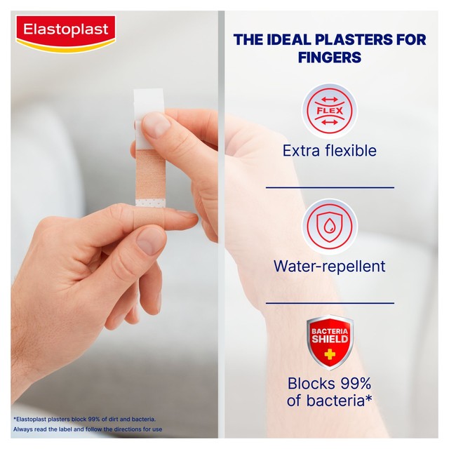 Elastoplast extra flexible finger strip plasters 16s - British product