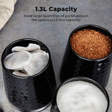Tower Solitaire black canisters set of 3 (British brand)