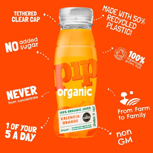 Pip Organic Valencia orange juice 200ml, imported from the UK