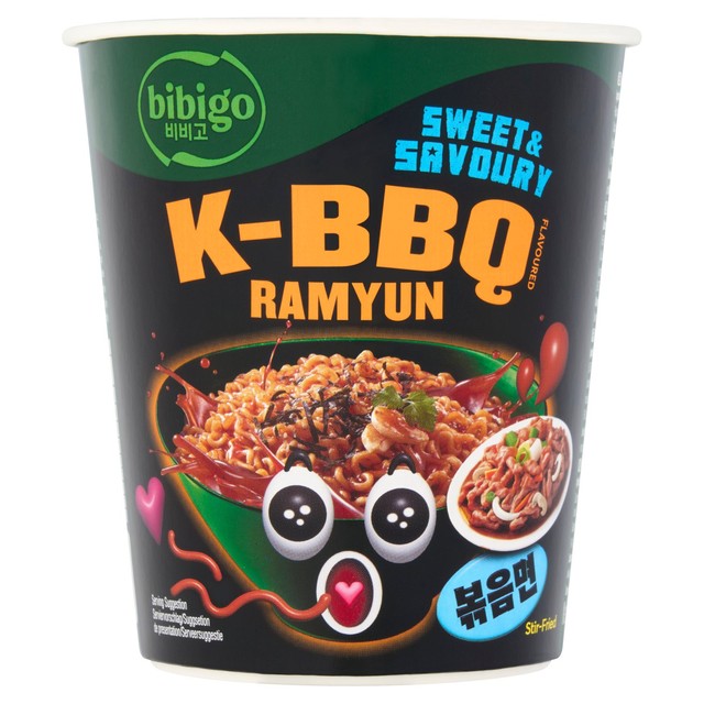 Bibigo Korean BBQ ramyun instant noodles 98g pot, imported from the UK