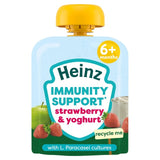 Heinz baby food pouches with strawberry and yogurt for immune support, UK version