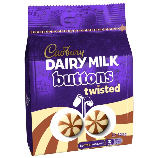 Cadbury chocolate buttons twisted 100g - British product