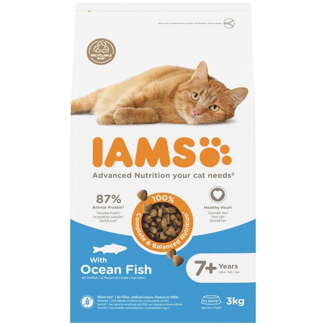 IAMS dry cat food ocean fish 3kg, UK version