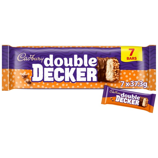 Cadbury Double Decker chocolate bar multipack 7 x 38g - British product