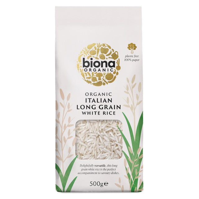 Biona organic long grain white rice 500g - British product