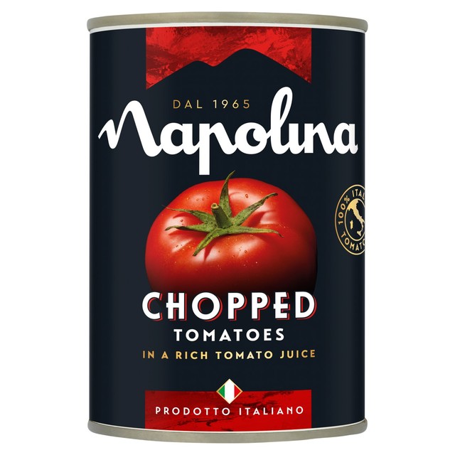 Napolina chopped tomatoes in rich tomato juice 400g, imported from the UK