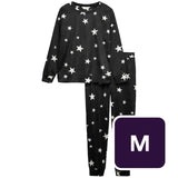 M&S crew polished fleece pyjamas black mix medium, imported from the UK