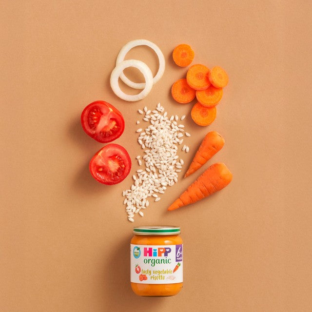 HiPP Organic Tasty Vegetable Risotto baby food jar 125g, UK version