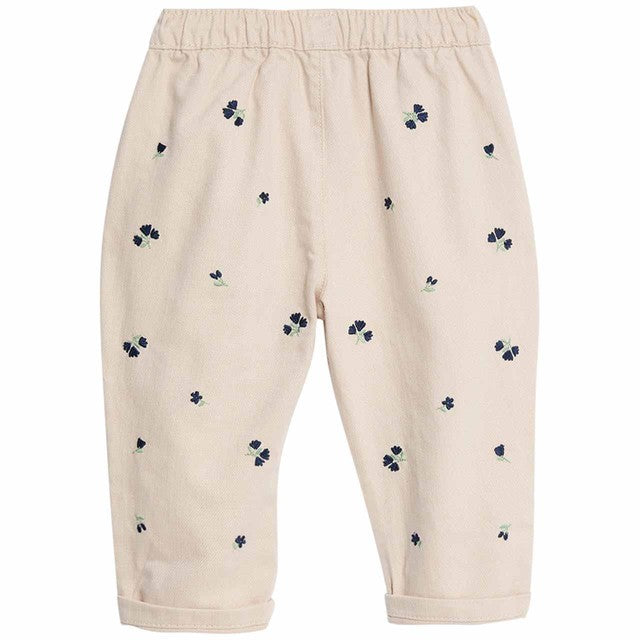 M&S Floral Embroidered Cream Jeans for 2-3 years, imported from the UK