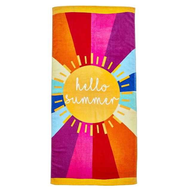 Catherine Lansfield Hello Summer beach towel 76x160cm, imported from the UK