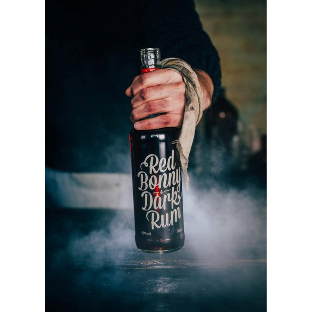 Red Bonny dark rum 75cl, imported from the UK