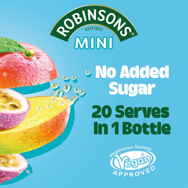 Robinsons peach mango passion fruit squash 66ml, imported from the UK