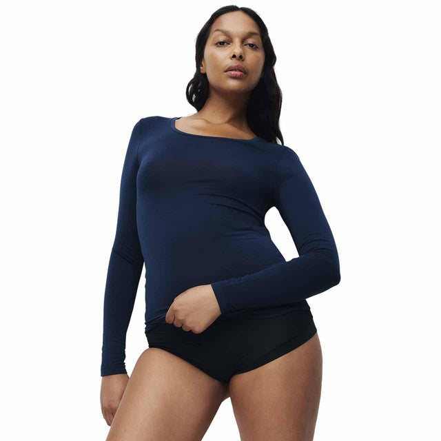 M&S women's Heatgen thermal long sleeve tops in navy, size 16, imported from the UK
