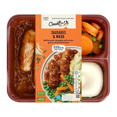 M&S Count On Us Sausage & Mash Ready Meal 400g