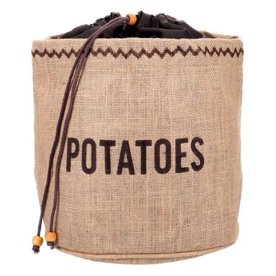 Natural Elements Jute-sekk for poteter, potetbevarende pose 25 cm x 25 cm x 24 cm