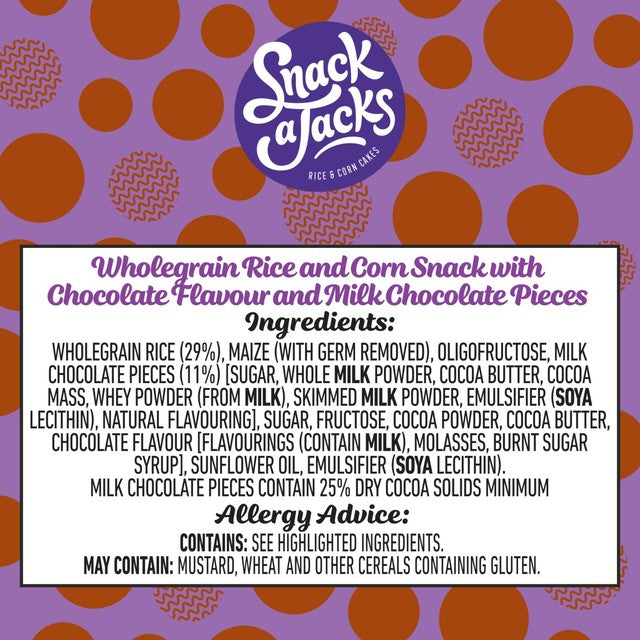 Snack a Jacks chocolate chip rice cakes 180g (British brand)