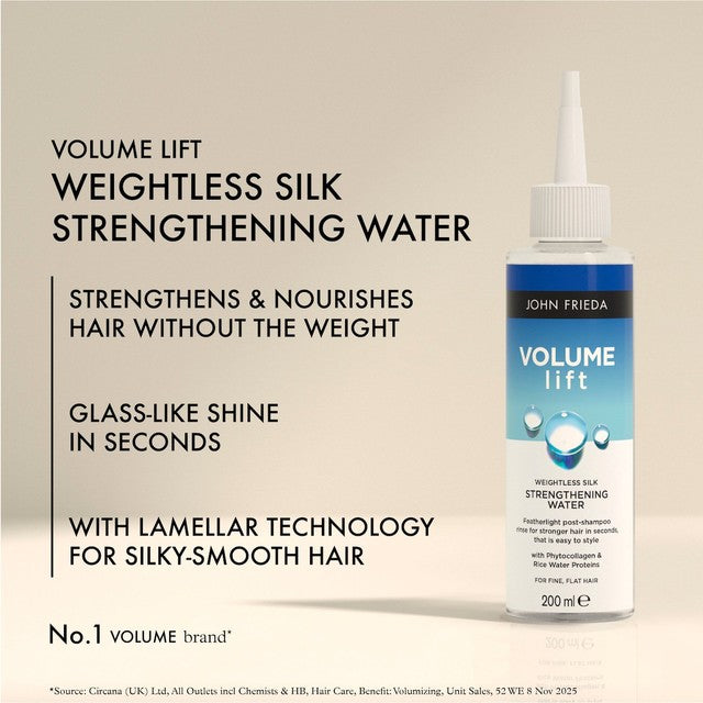John Frieda hair strengthening water 200ml, UK version
