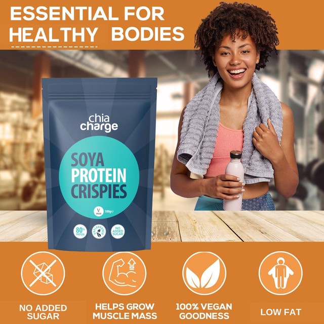 The Chia Charge soya protein crispies 500g - British product
