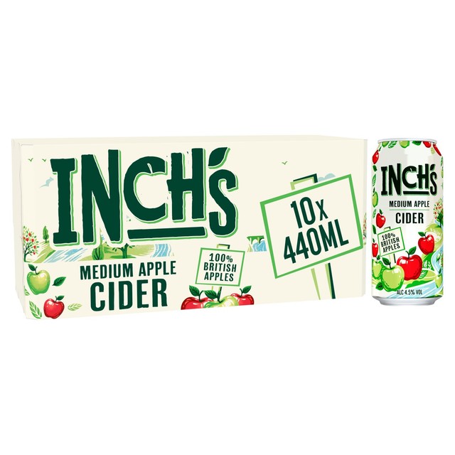 علب عصير التفاح Inch's 10 × 440 مل، النسخة البريطانية