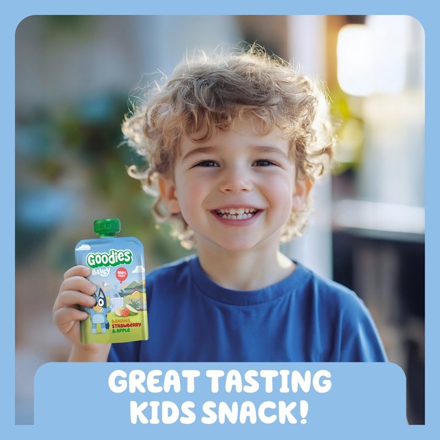 Goodies Bluey kids smoothie Banana Strawberry Apple 4x100g, UK version
