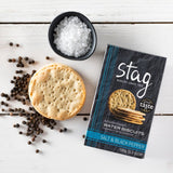 Stag Bakeries sea salt and black pepper water biscuits 150g (British brand)