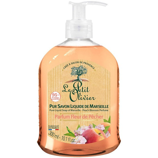 Le Petit Olivier Peach Blossom pure liquid hand soap 300ml, UK version