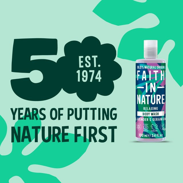 Faith In Nature Body Wash Lavender Geranium 100ml - British product