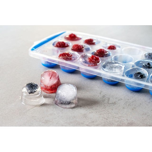 Colourworks blue silicone ice cube tray with pop-out design - British product
