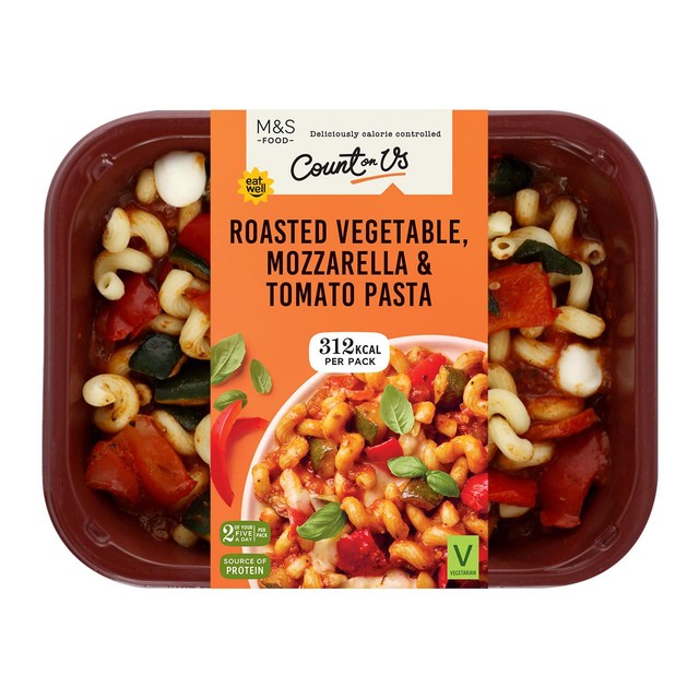 M&S roasted vegetable pasta meal 350g, imported from the UK