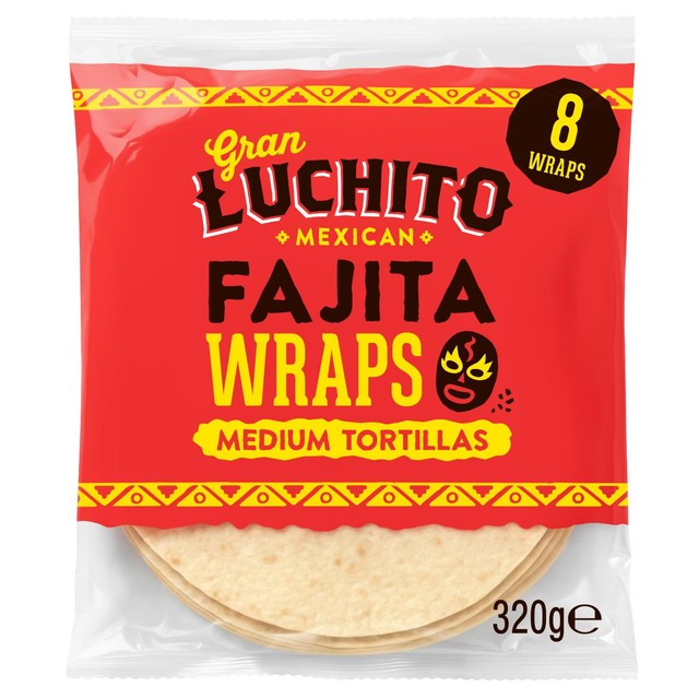 Gran Luchito soft fajita shell tortilla wraps 320g - British product
