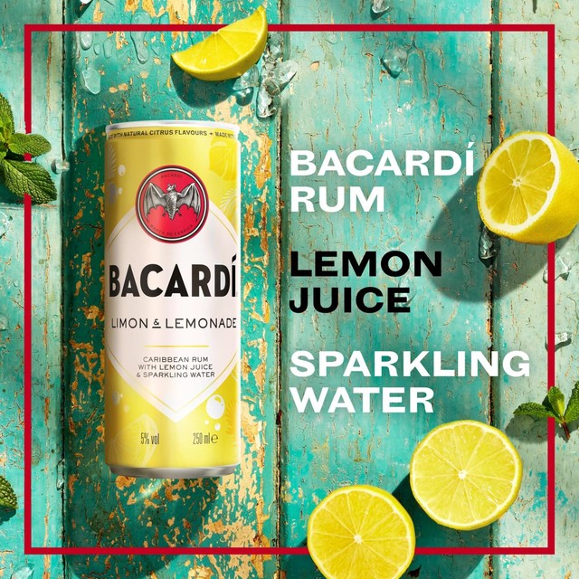 Bacardi Limon Lemonade cocktail can - British product