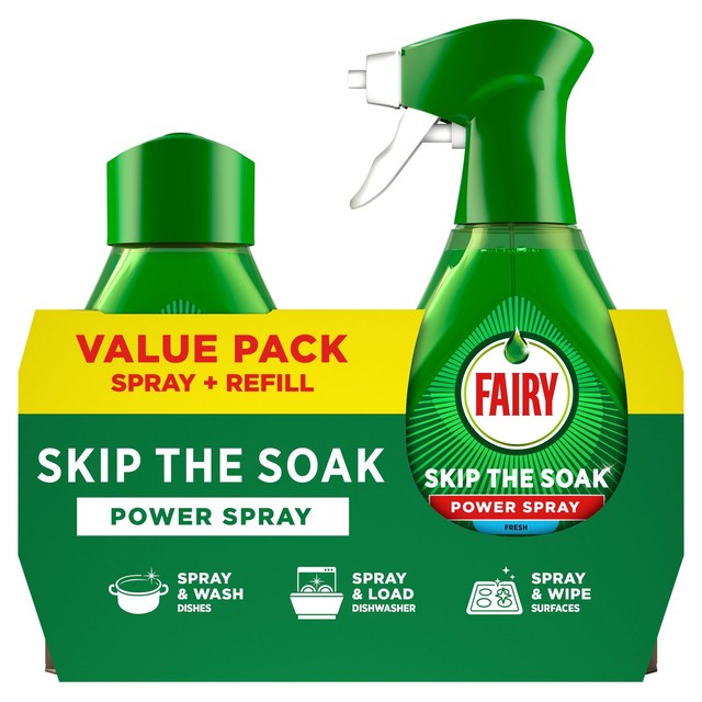 Fairy Skip the Soak dish power spray with refill, UK version