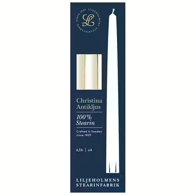 Liljeholmens cream dinner candles 22mm - British product